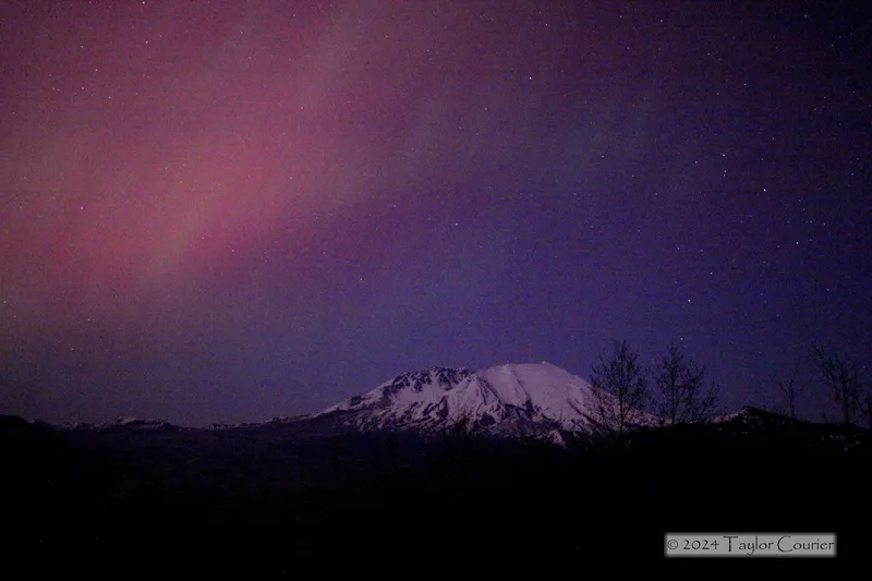 Northern Lights over Mt St Helens