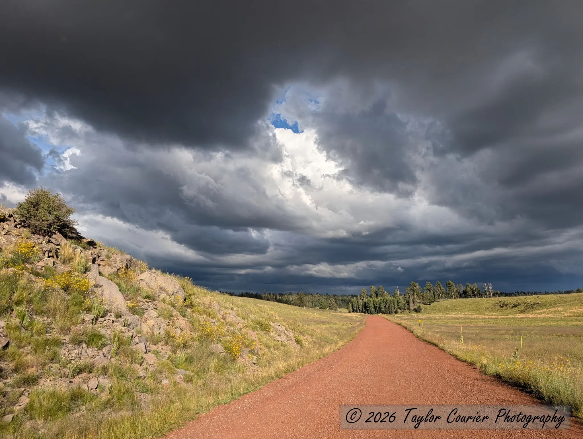 Storm clouds and eerie light near Big Lake